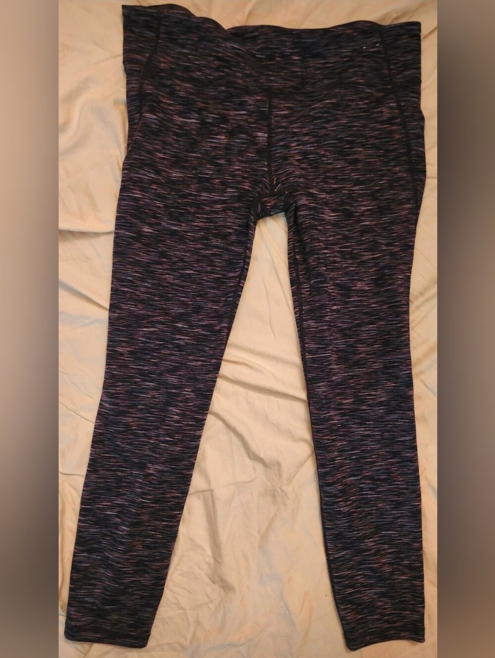GAPFit Black Space-Dye Leggings with Pink & Blue Flecks